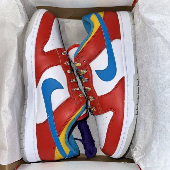 Nike Dunk Low x LeBron James x Fruity Pebbles Red Men’s sz 10 Sneakers Shoes - Picture 1 of 7